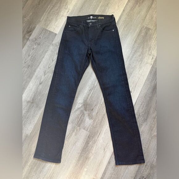 7 For All Mankind Slimmy Dark Wash Jeans 29 Men’s - Picture 2 of 11